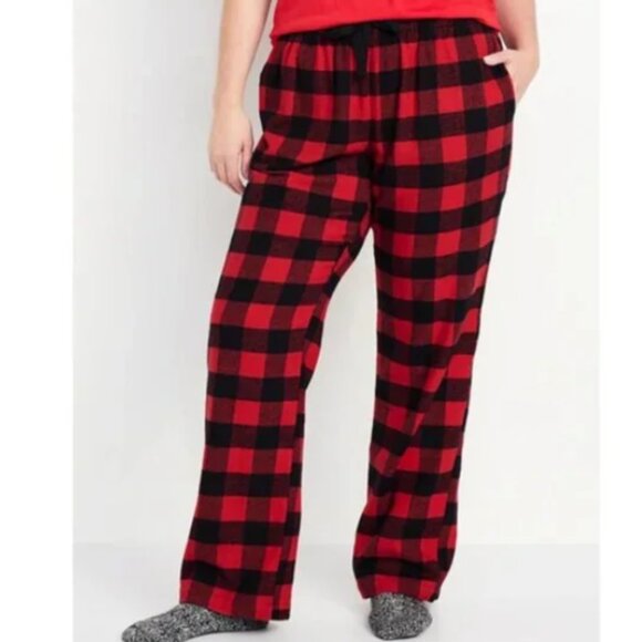 Old Navy Mid-Rise Flannel Pajama Pants in Red Buffalo Size XL NWT - Picture 1 of 8